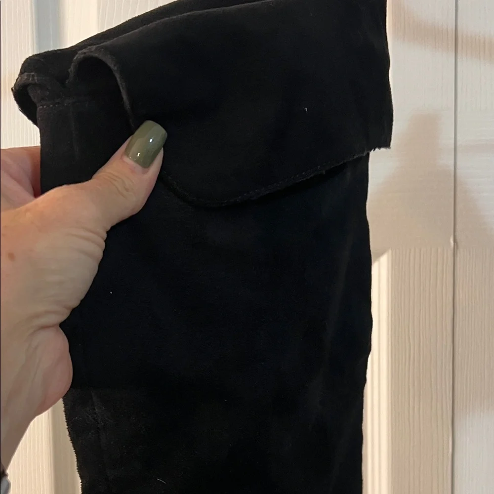 Black Suede Over the Knee Boots for Women
